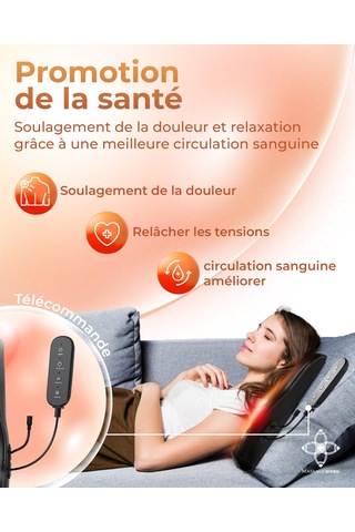 Massagewerk Shiatsu Sırt Ve Boyun Masajı Isı Fonksiyonlu Elektrikli Boyun Masajı Ergonomik, Kas Gerginliğini Ve Ağrıyı Gidermek İçin İdeal Gri