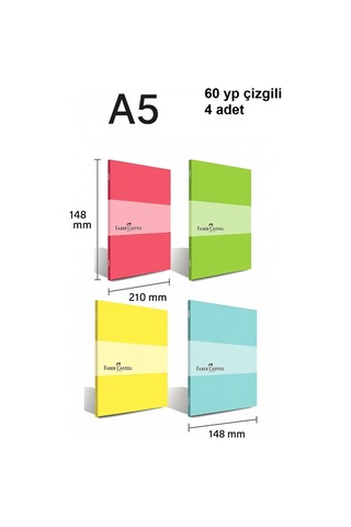 Pp Kapak Pastel Dikişli Defter 60 Yaprak Çizgili A5