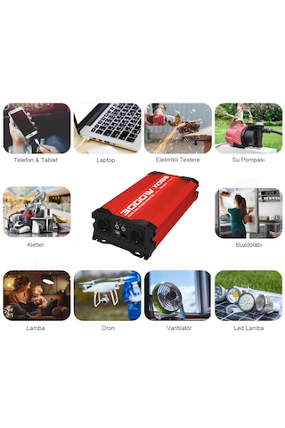 Kobb Kbn3000  12V-220V 3000Watt Tam Sinüs Dönüştürücü İnvertör