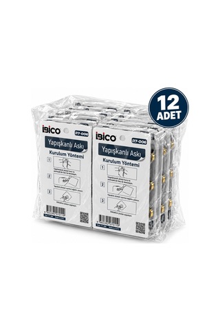 İbico İ17-006 3 Kollu Gold Ve Yapışkanlı Pls. Askı 3.5kg.taşıma T - 12'li Paket