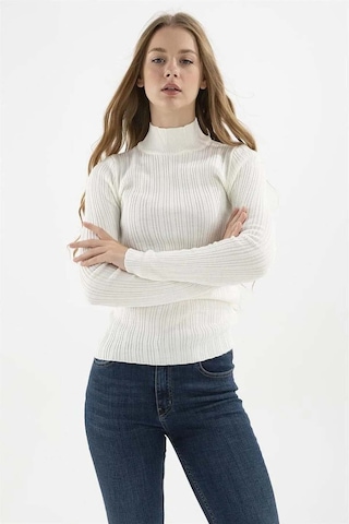 Fashion Friends Kadın Yarım Balıkçı Kazak 23k0389k1 Ekru