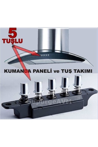Termikel Uyumlu Ankastre Davlumbaz Tuş Takımı 5Li Şalter (380007998)