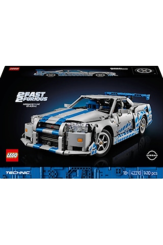 LEGO® Technic™ Daha Hızlı Daha Öfkeli Nissan Skyline Gt-R (R34) Araba 42210 - 18+ Yaratıcı Araç Modeli Yapım Seti (1410 Parça)