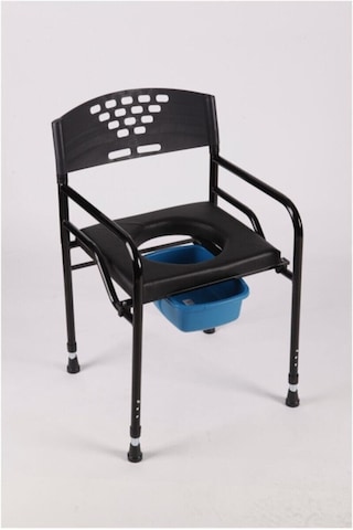 Csr Deri Döşemeli Hasta Klozet Yükseltici Hasta Klozeti Wc Yükseltici Tuvalet Katlanabilir Siyah