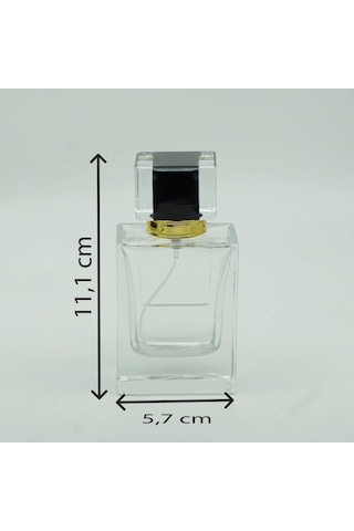 Parfüm Şişesi 50 Ml 3 Adet Damla Etiketli Kare Şişe