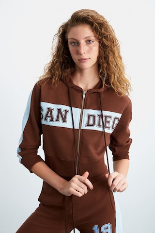 GRIMELANGE Morıah Kadın Kapüşonlu Geniş Paça Kahverengi Alt-üst Takım Kahverengi