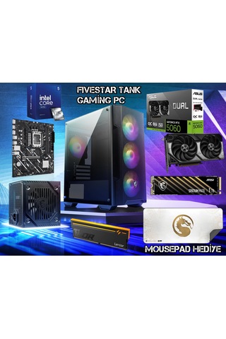 Fivestar Tank 5060 LI Sistem U5-225F 16 GB 1 TB SSD RTX5060 Dos Masaüstü Oyuncu Bilgisayarı