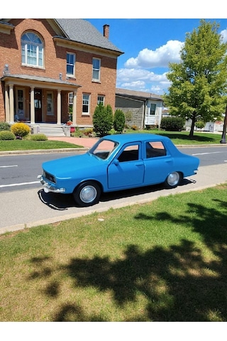 Nostaljik Metal Çek Bırak Mavi Araba Renault 12 Kapılar Açılır Diğer