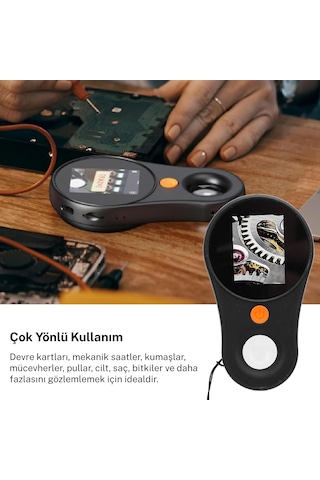 Techtic Dijital Mini El Mikroskobu 2inç Ekran 1080 P 500x