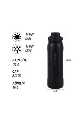 Igloo Veloce 710ml Derin Siyah Termos 205864
