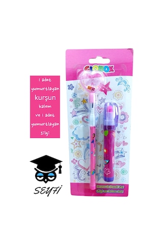 1 Adet Yumurtlayan Kurşun Kalem Ve 1 Adet Yumurtlayan Silgi Pembe