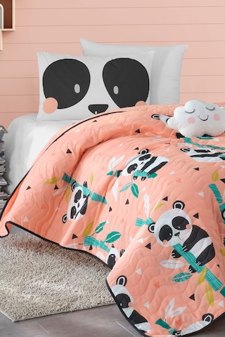 Enlora Home Kapitone Yatak Örtüsü Seti Tek Kişilik Panida Pembe