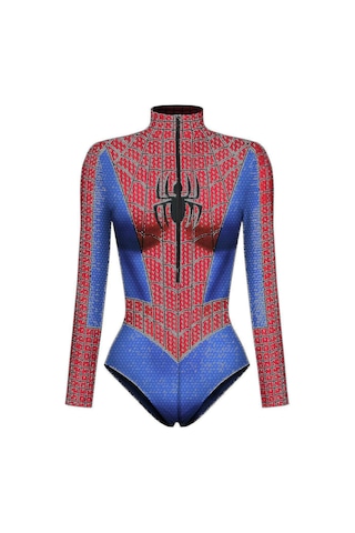 Kadın Örümcek Adam İskelet Kemik Mayolu Bodysuit Cadılar Bayramı Partisi Kostümü Stil 4 Xl