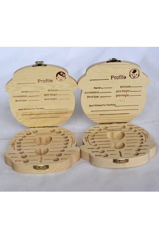 Geeroyoo Bebek Diş Saklama Kutusu - Ahşap Yapı, Kız Ve Erkek Modelleri, Uzun Ömürlü Ve Hediye İçin İdeal