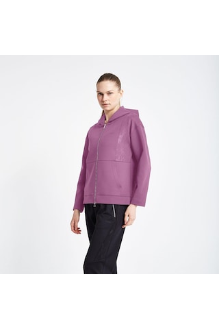 Lescon Kadın Fermuarlı Kapüşonlu Sweatshirt 24n-2126 24ntbl002126 Gül Kurusu