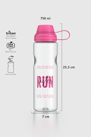 Renga Ege Yazı Desenli 750 Ml Tritan Matara 912067 Fuşya Fuşya