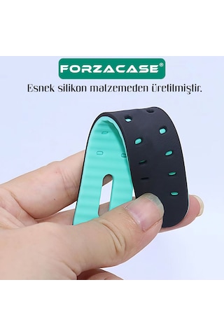 Forzacase 15mm Akıllı Çocuk Saatleri İle Uyumlu Çift Renk Şık Silikon Kordon Kayış - Fc888 Mavi