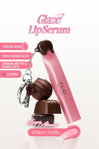 Dolgun Görünüm Kazandıran, Parlak, Besleyici, Renkli Dudak Serumu Clıo Glaze Lip Serum 06 Berry Truffle