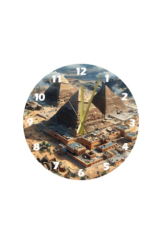 Ti-play Tarihi Mısır 30x30cm Akrilik Dekoratif Modern Duvar Saati ÇOk Renkli