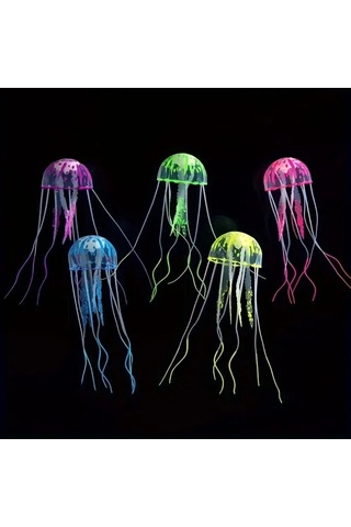 Vkemall Küçük Turuncu Sanal Medusa - Akvaryum Dekorasyonu - Akvaryum Görünümü Güzelleştirici Örgütsel