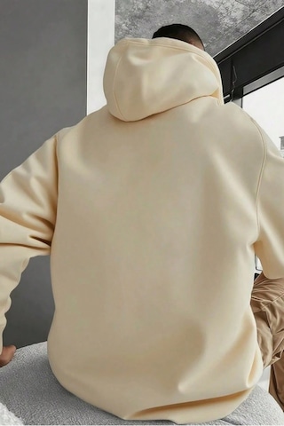 Tarz Cool Regular Kapüşonlu Sweatshirt Erkek Unisex 3 İplik Şardonlu %100 Pamuk Basic Hoodie Bebe Mavi