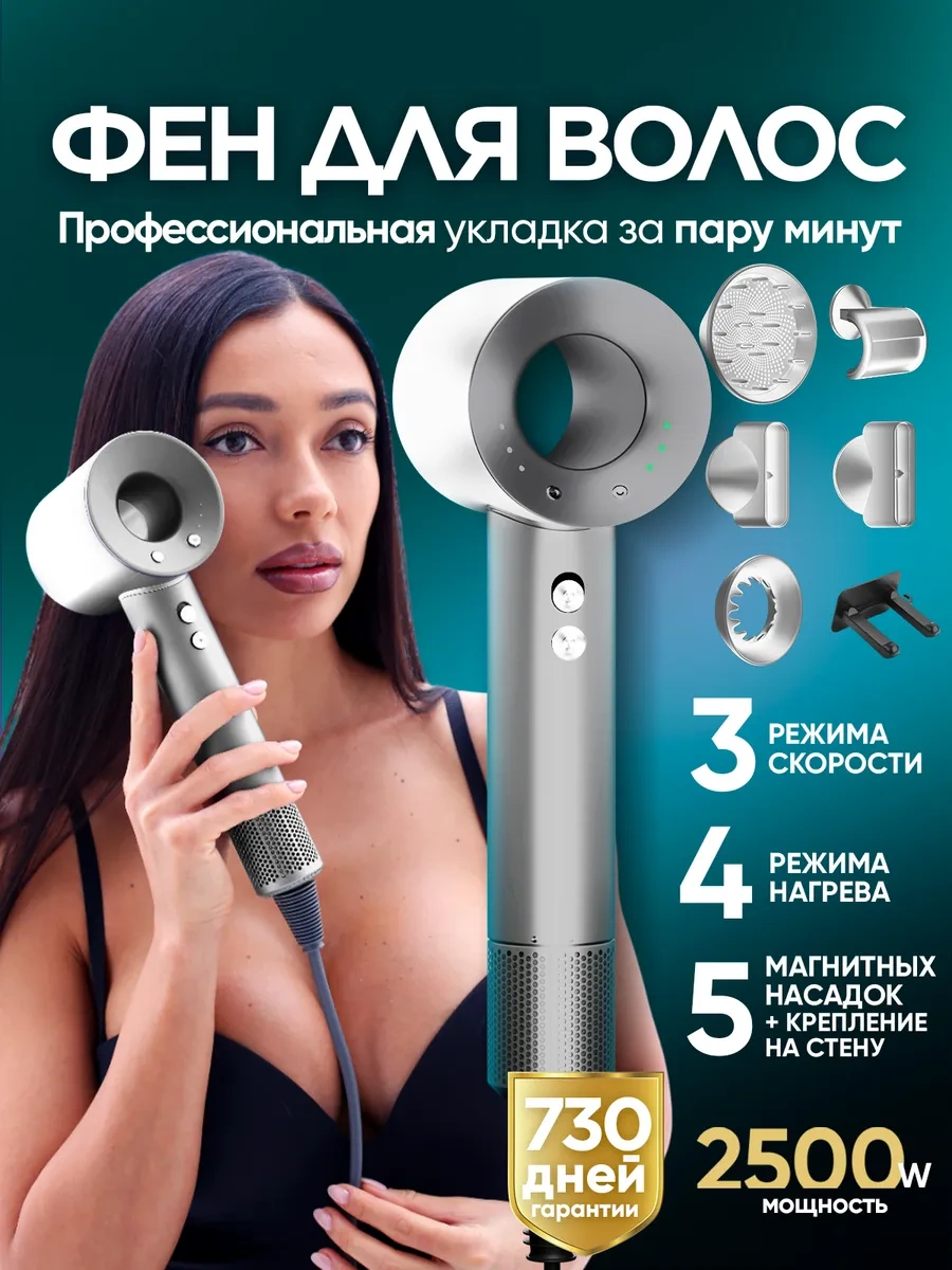 Welleya Profesyonel Küçük Saç Kurutma Makinesi, 5'i 1 Arada Aksesuarlı 360536795