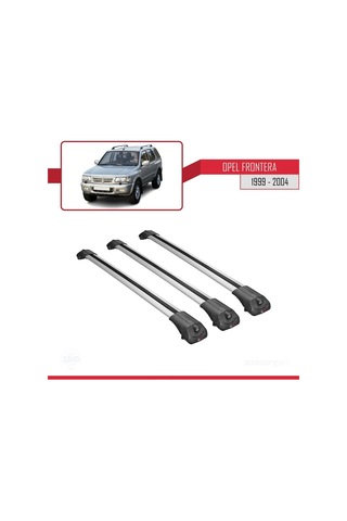 Opel Frontera 1999-2004 Arası İle Uyumlu Ace-1 Ara Atkı Tavan Barı Gri 3 Adet Bar