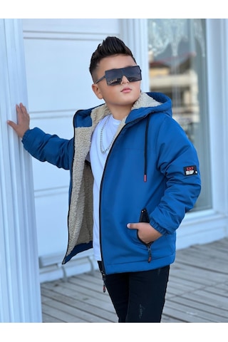 Erkek Çocuk Kapüşonlu İçi Kürklü Mont Km3050 Saks