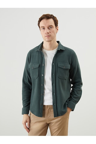 Lcwaıkıkı Classic Haki Slim Fit Uzun Kollu Erkek Gömlek