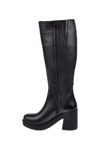 Pullman Hakiki Deri Kalın Topuklu Kadın Çizme Sk-83900 Siyah-siyah Siyah