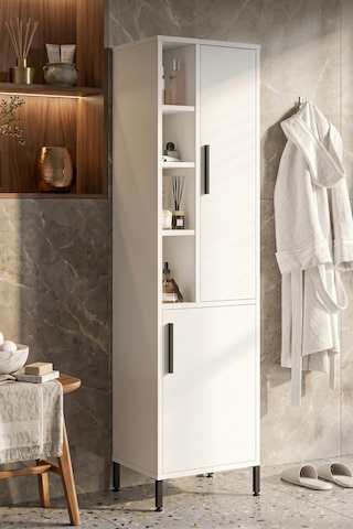 Yurudesign Vitale Çok Amaçlı Dolap Banyo Dolabı Beyaz Vı2-W Beyaz
