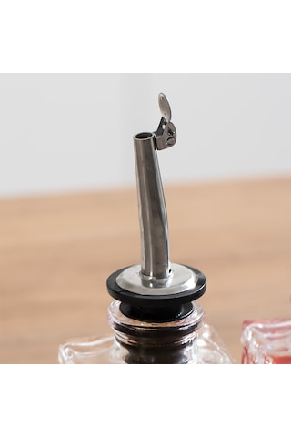 Porsima Dhz90112 2li Bambu Standlı Sızdırmaz Cam Yağlık Sirkelik Yağdanlık 100+100 Ml