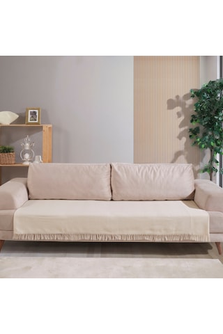 Pamore Home 2 Adet Pamuklu Koltuk Örtüsü 115x200 Cm Ekru