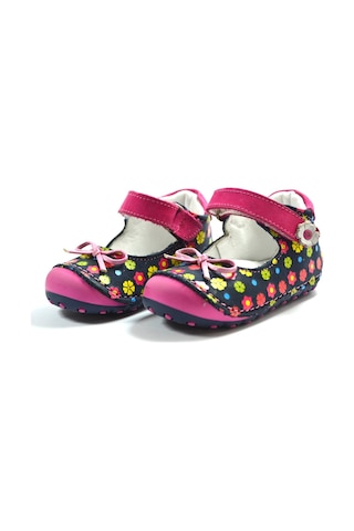 Ozgencshoes Bayrak Lacivert Çiçekli Deri Ortopedik Ilkadım Kız Bebek Ayakkabı Lacivert