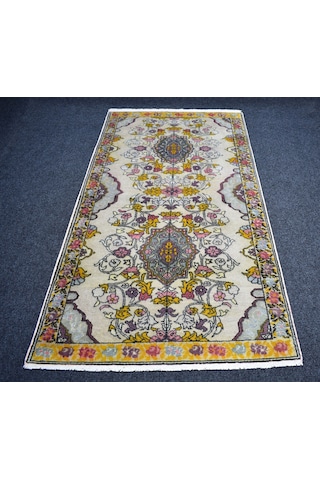 Zehra Abla Halı Vintage El Dokuma Benzersiz Eşsiz Model Ürgüp Yün Halı 7221 Çok Renkli