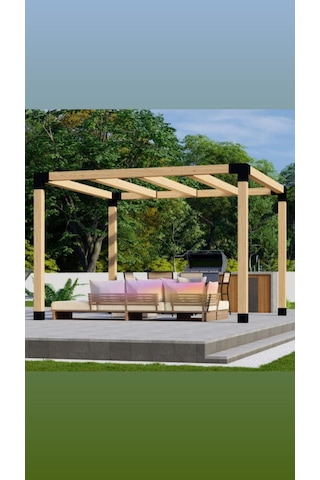 Denizwelding Pergola Seti Kamelya,teras,kış Bahcesi,garaj ,sundurma Weranda İcn90x90x2.5 8 Parca Siyah
