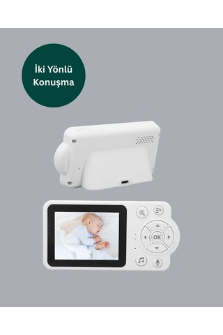 Bebek Monitörü Cry Detection Ve Hd Gece Görüş Destekli Yeni Nesil Beyaz
