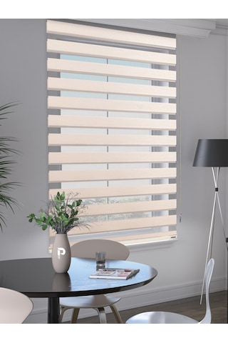 Br Perle Krem Renk Bambu Stor Zebra Perde Yüksek Kalite Alüminyum Kasa Krem
