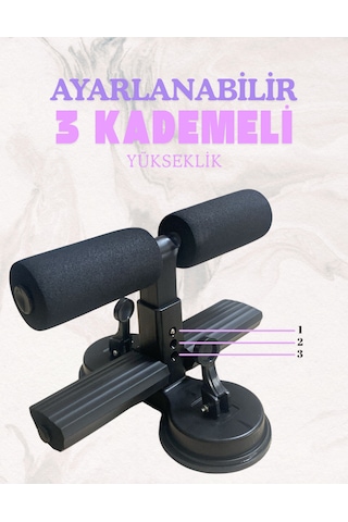 Çift Vantuzlu Mekik Çekme Metal Spor Aleti Ayak Destek Direnç Lastikli Karın Egzersizi Spor Egzersiz