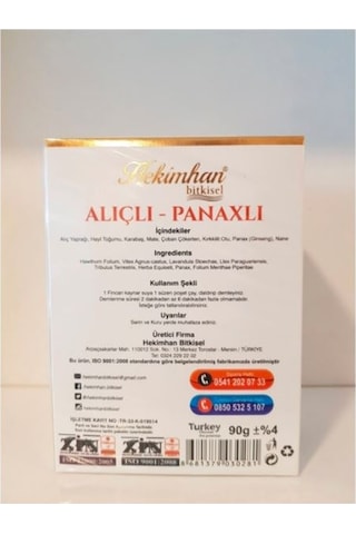 Hekimhan Bitkisel Alıçlı Panaxlı Doğal Karışık Bitki Süzen Poşet Çay 45 x 2 G