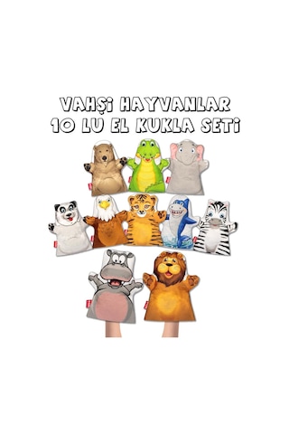 10  Parça  Tox  Vahşi  Hayvanlar  El  Kukla  Set  .  Eğitici  Oyuncak