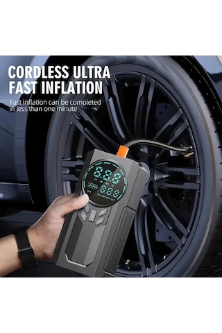 4 Ü 1 Arada Lastik Şişirici Akü Takviyesi Powerbank Led Işı