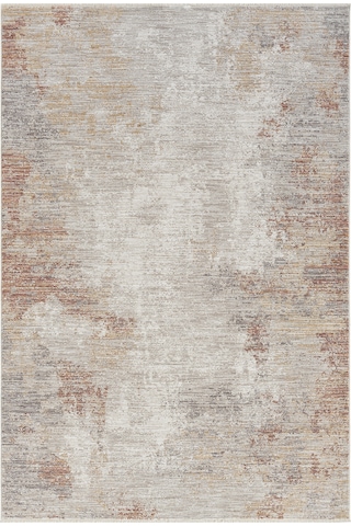 Seyran Peru 10206 Terra Antialerjik Polyester Makine Halısı Dokuma Tabanlı, Düz Saçak, Leke Tutmaz Terra