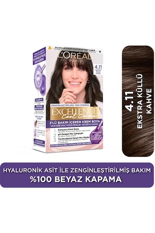 Loreal Paris Excellence Cool Creme Saç Boyası 4.11 Ekstra Küllü Kahve