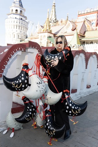 Davajdarit' Yürüyen Tavuk Balonu 365402522 Siyah