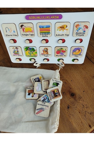 Montessori Küçük Sorumluluk Alma Beceri Ve Görev Tablosu Günlük Rutinim
