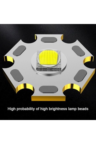 Ranyeek Usb Şarjlı 7led Cob Yan Işıkli Siyah El Feneri, 5 Işık Modu, Su Geçirmez, Dış Mekan Ve Ev Kullanıma Uygun, Dahili Li-poly Batarya Siyah