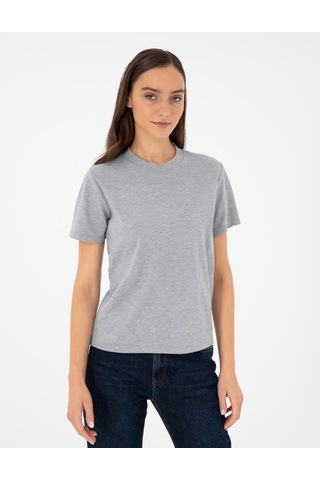 Pierre Cardin Kadın Gri Melanj Tişört 50288572-vr086 Gri Melanj