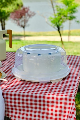 Karaca Container Rocca Kek Taşıma Fanusu Krem