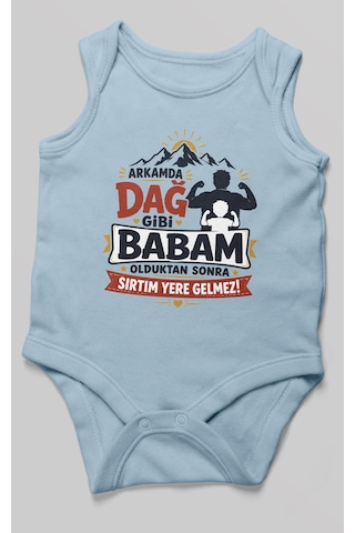 Morivokids Babaya Özel Sıfır Kollu Bebek Zıbını %100 Pamuk Zbn209-sk Bebe Mavisi
